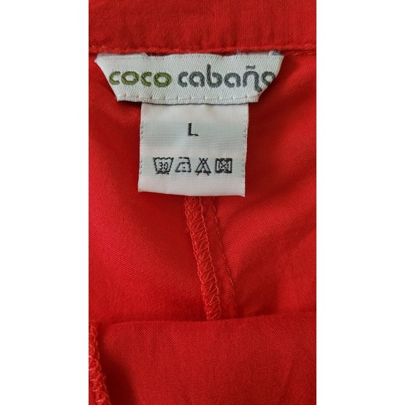 Coco Cabana Women's Asian Large Drk Orange Wide Leg Pants Pockets Tie Side Zip - Picture 3 of 8